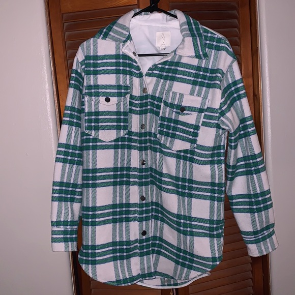 Joie Green Plaid Button Up Jacket Size XS - Picture 2 of 7